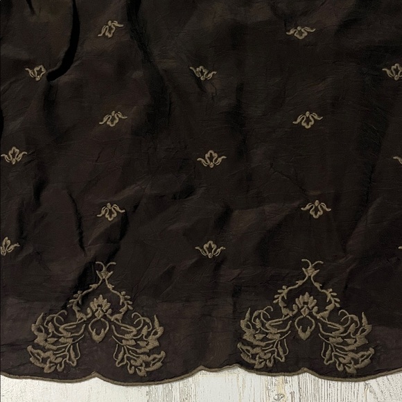 Johnny Was Chocolate Brown Blouse with Embroidery Size Small - Picture 7 of 11